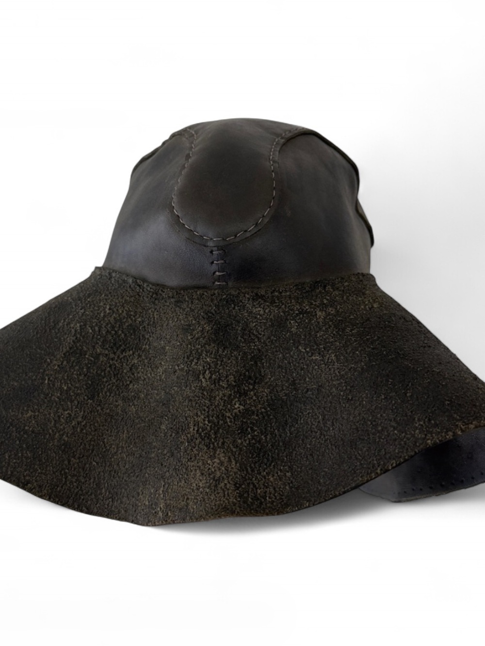 Unreal Vintage Genuine Leather Floppy Hat Stitching Detail